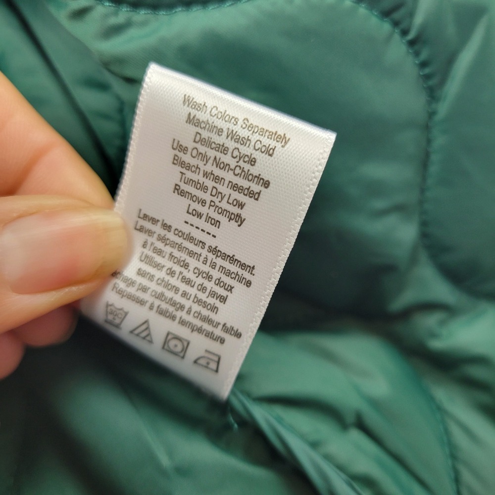 Coldwater Creek Womens Puffer Vest Green Quilted Longline Full Zip Size M 605759 - Picture 8 of 14